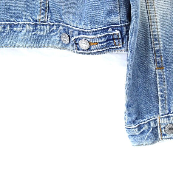LEVI'S JEAN TRUCKER JACKET WOMEN'S SIZE LARGE LIGHT BLUE STONE WASHED DENIM 7773 - Picture 5 of 5